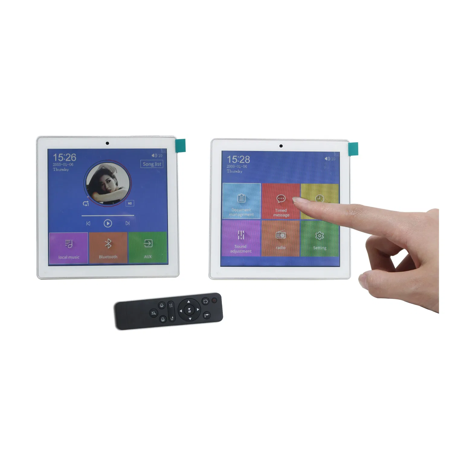 Amplificatore da parete Bluetooth a 2 canali con controllo dei pulsanti della luce, telecomando per sistemi audio multidomestici